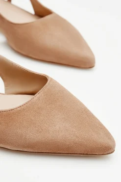 Beżowe buty slingback