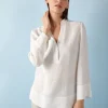 Biała bluzka z konopi