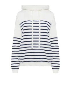 Bluza z kapturem w granatowe paski