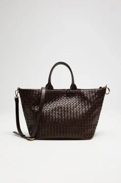 Brązowa pleciona torba shopper