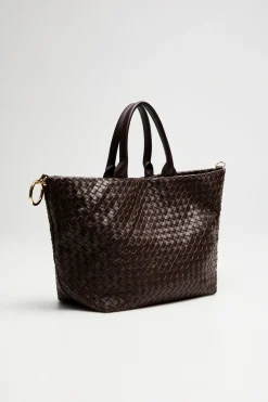 Brązowa pleciona torba shopper