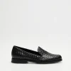 Czarne loafersy z plecionej skóry