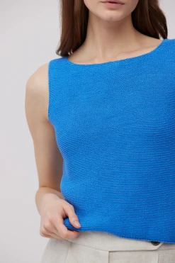 Niebieska bluzka z lnem