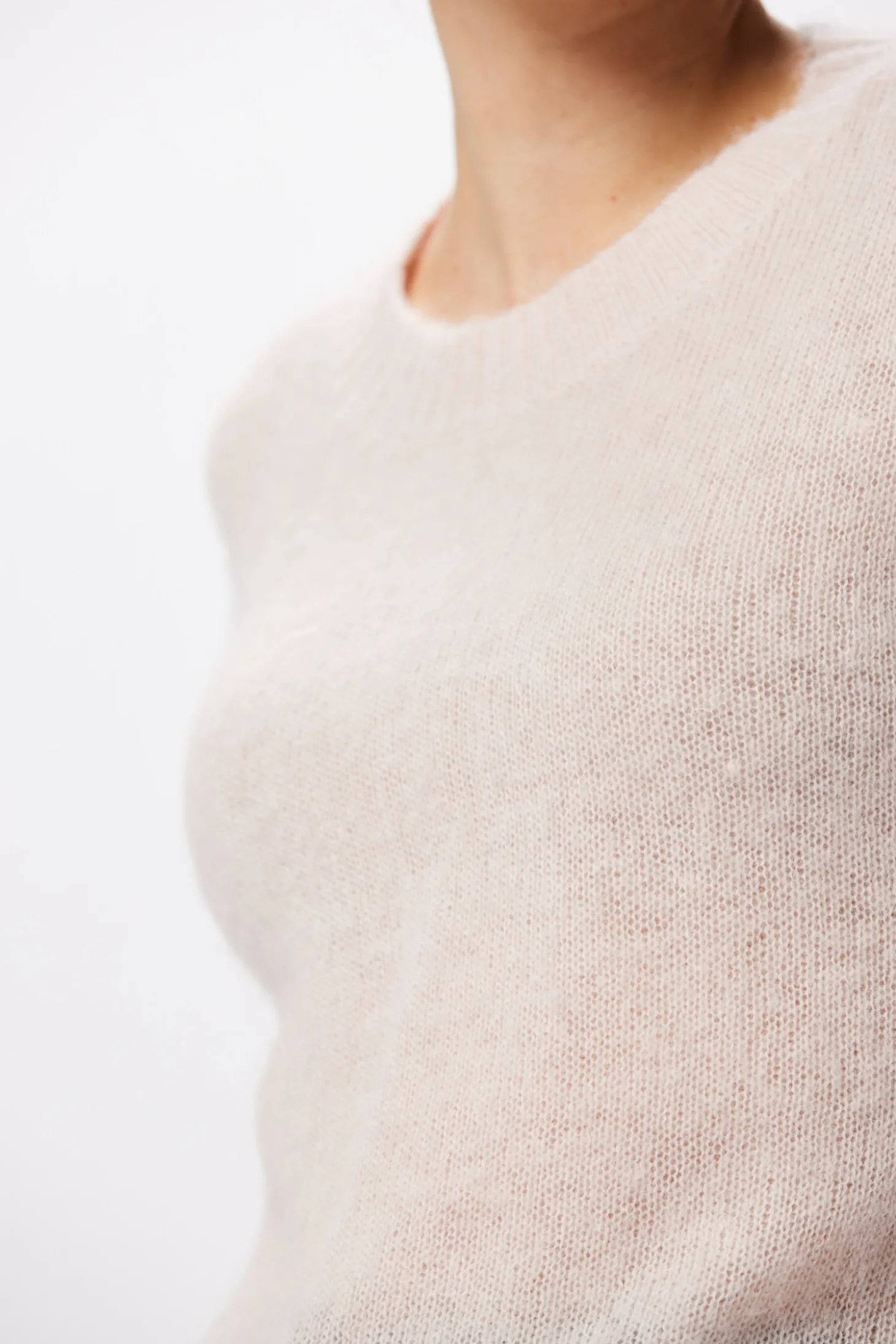 Różowy sweter z mieszanki wełny alpaki