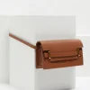 Skórzana camelowa torebka mini