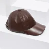 Skórzana czapka z daszkiem