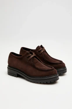 Skórzane zamszowe buty oxfordy