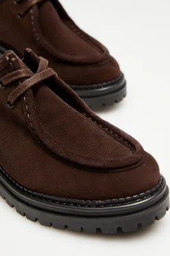 Skórzane zamszowe buty oxfordy