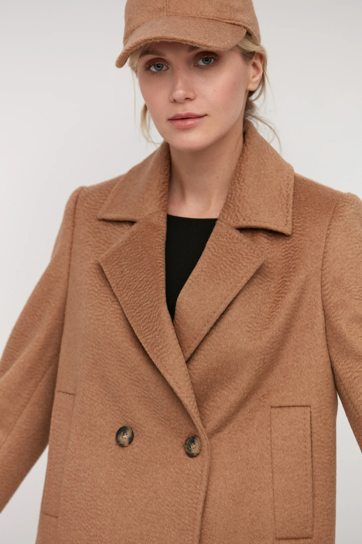 Wełniana kurtka camel 100% wełna wielbłądzia